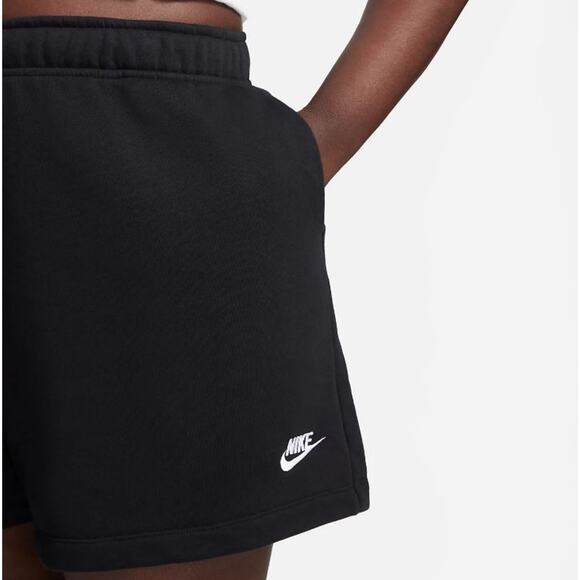 Nike Women's Plus Size Club Fleece Elastic Waist Shorts Black White Logo 2X $45 - Picture 3 of 6